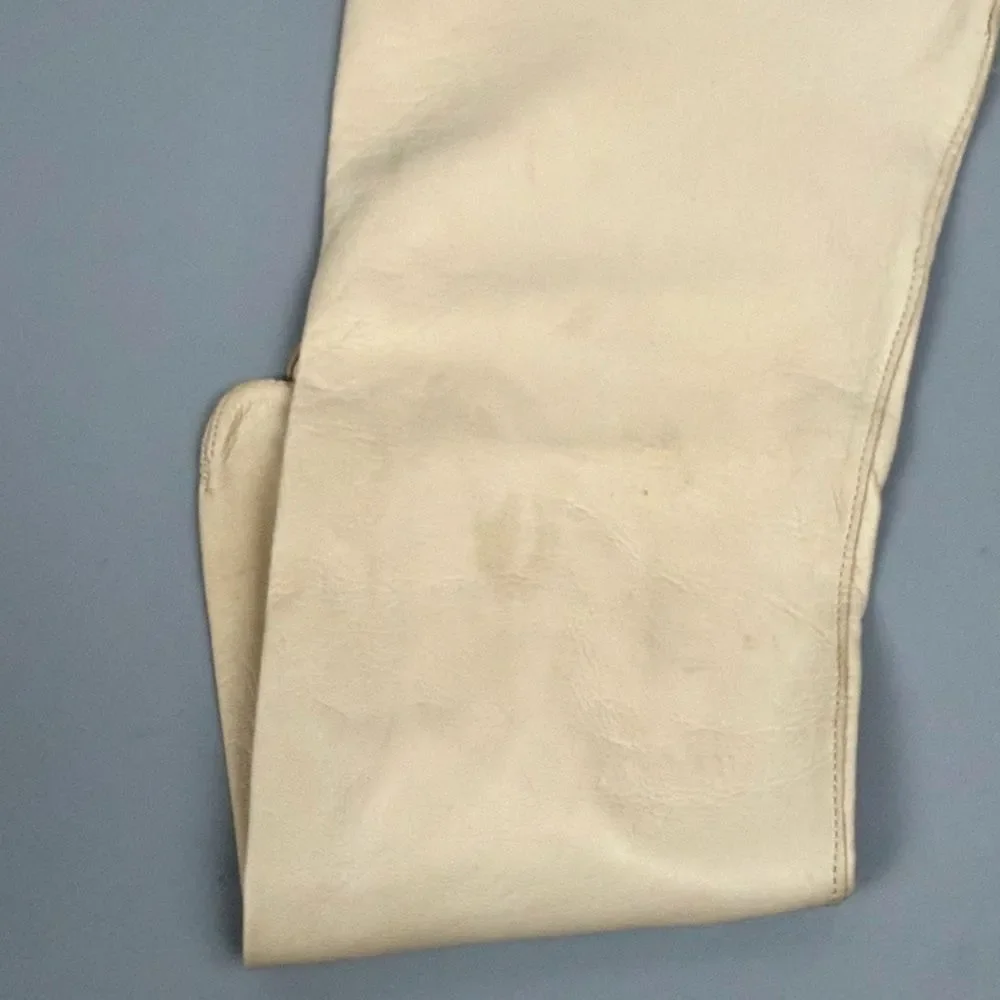 Vintage Leather Cream Gloves Made in France Unlined Women's Size 7,5